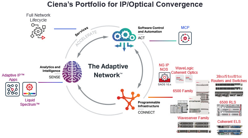 Ciena +投资+ + IP +光学+收敛